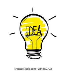 light idea hand drawn vector on white background