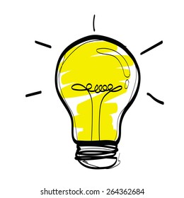 light idea hand sketch vector on white background