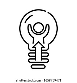 Light idea line icon, concept sign, outline vector illustration, linear symbol.