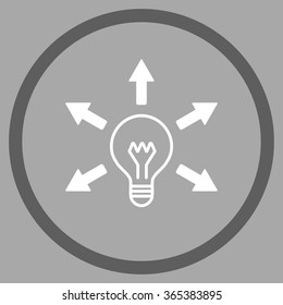 Light Idea vector icon. Style is bicolor flat circled symbol, dark gray and white colors, rounded angles, silver background.