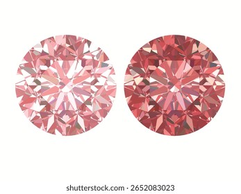 helle und intensive Farben rund Diamant und Edelsteine brillanten Schnitt, die entwickelt wurde, um Licht Reflexion und Brillanz zu maximieren.