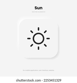 Luz, ajuste de intensidad, contraste, brillo, símbolo de icono solar en fondo blanco aislado con ruta de recorte para la aplicación móvil del sitio web UX de la interfaz de usuario. Elementos vectores EPS10.