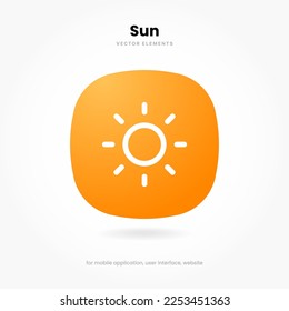 Light, intensity setting, contrast, brightness, sun icon symbol sign on isolated white background with clipping path for UI UX website mobile app. Vector elements EPS10.