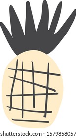 Light isolated pineapple  on white background vector illustration hand draw desing