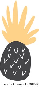 Light isolated pineapple  on white background vector illustration hand draw desing