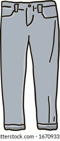Light jeans, illustration, vector on white background.