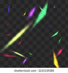 Light Kaleidoscope Vector Transparent Background. Rainbow Refraction Effect Brochure. Gradient Blur Overlay Design. Holographic Cool Prism Template.
