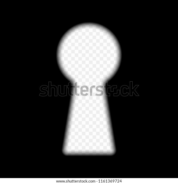 Light keyhole isolated on a transparent\
background. Concept is the key to business success, solution is the\
idea. Vector\
illustration.