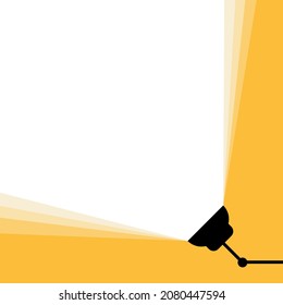 Light lamp, beam of light. Place for your text. Vector