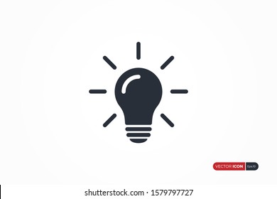 Light Lamp Bulb Icon. Flat Vector Icon Design Template Element