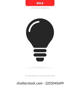 Symbol der Glühbirne. Idea-Zeichen Lösung Denken Konzept Symbol. Leuchtendes elektrisches Zeichen. Elektrizität, glänzende Ikone. Trendy Flat-Stil für Grafikdesign der mobilen App der UI UX-Website