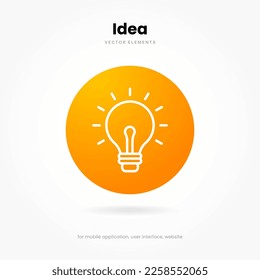 Light lamp bulb icon. Idea sign solution thinking concept symbol. Lighting Electric sign. Electricity, shine icon. Trendy Flat style for graphic design for UI UX website mobile app