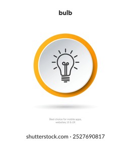 Light lamp bulb icon. Idea sign solution thinking concept symbol. Lighting Electric sign. Electricity, shine icon. Trendy Flat style for graphic design for UI UX website mobile app