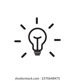 Light lamp bulb icon. Idea sign solution thinking concept symbol. Lighting Electric sign. Electricity, shine icon. Trendy Flat style for graphic design for UI UX website mobile app