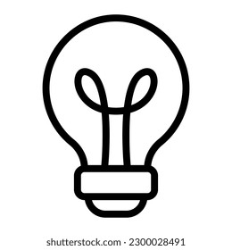 Light Lamp Bulb Simple Line Icon Symbol