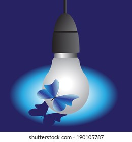Light from a lamp and a butterfly