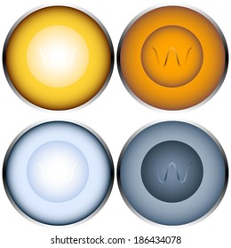 Light lamp button. Light is on or off. UI of a website or a mobile app.