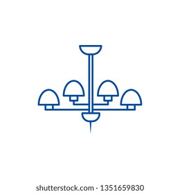 Light lamp ceiling line icon concept. 
