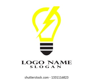 Light Lamp Electric Logo Design. Logo template  - Vector