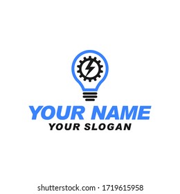Light Lamp Electric Logo Design. Light bulb logo template