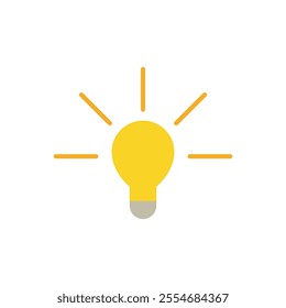 Light lamp flat icon vector design illustration, light bulb, inspiration, creative vector design. 