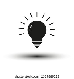 Icono de luz o lámpara. Símbolo creativo de idea. Ilustración vectorial. Eps 10.