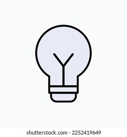 Light Lamp Icon. Idea, Bulb Symbol.