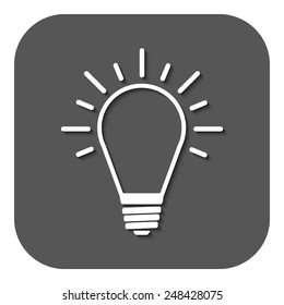 The Light lamp icon. Idea symbol. Flat Vector illustration. Button