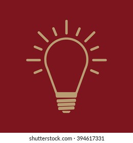 The Light lamp icon. Idea symbol. Flat Vector illustration