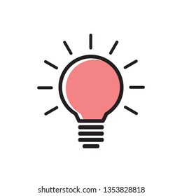 Light lamp Icon Vector. Simple flat symbol