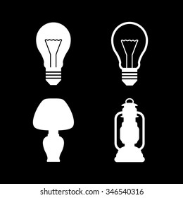 light lamp icons set
