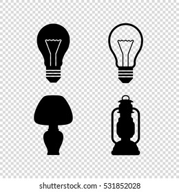 light  lamp icons set