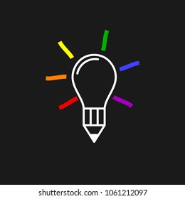 light lamp lgbt sign icon