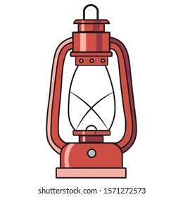 Light lamp line art vector design lamp with four colours isolated on white background