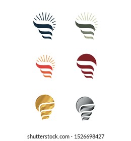 light lamp logo vector design
