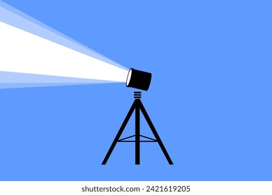 Light from a lamp mockup. Background for text. Flat style. Vector icon