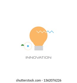 light lamp new creative idea innovation concept line style white background