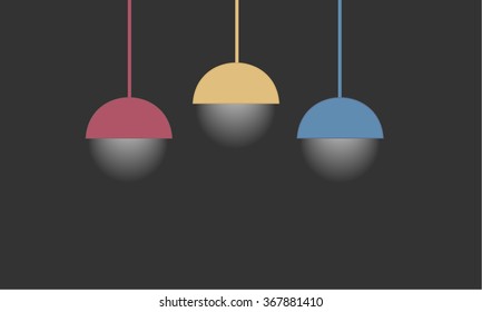 Light from the lamp on a black background vector