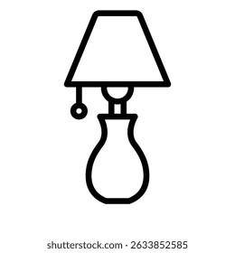 Icono de Vector en negrita del contorno de la lámpara ligera que se puede modificar o editar fácilmente 