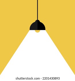 Light lamp with place for text, business idea thinking concept. Vector illustration