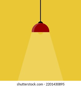 Light lamp with place for text, business idea thinking concept. Vector illustration