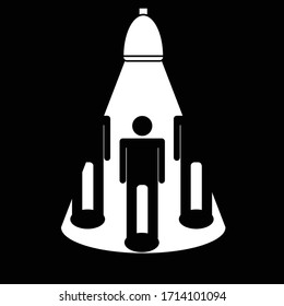 Licht von Lampen, die auf Person leuchten, Suche nach guter Person, monotone Vektorillustration