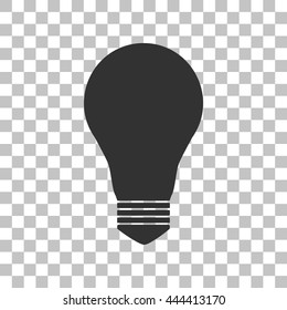 Light lamp sign. Dark gray icon on transparent background.