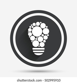 Light lamp sign icon. Bulb with circles symbol.