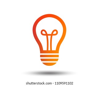 Light lamp sign icon. Idea symbol. Blurred gradient design element. Vivid graphic flat icon. Vector