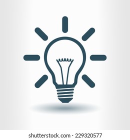 Light lamp sign icon. Idea bulb symbol.