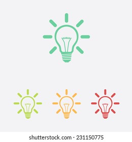 Light lamp sign icon. Idea bulb symbol.