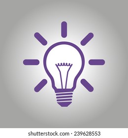Light lamp sign icon. Idea bulb symbol.