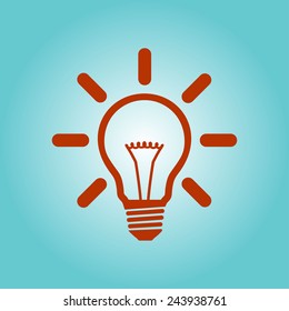 Light lamp sign icon. Idea bulb symbol.