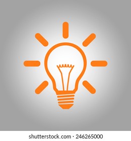 Light lamp sign icon. Idea bulb symbol.